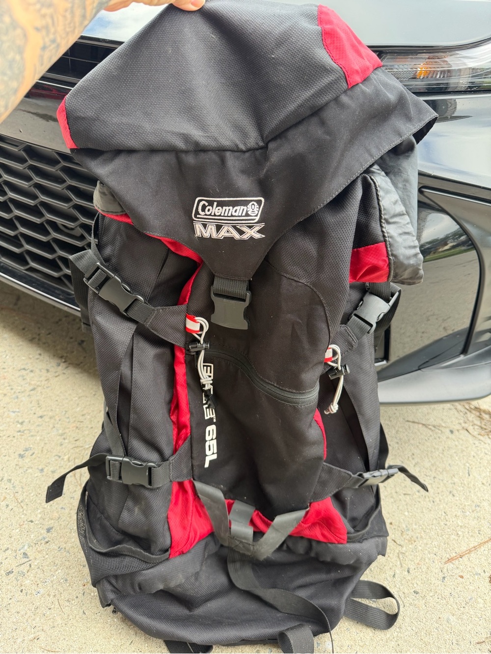 Coleman Black and Red Hiking Backpack